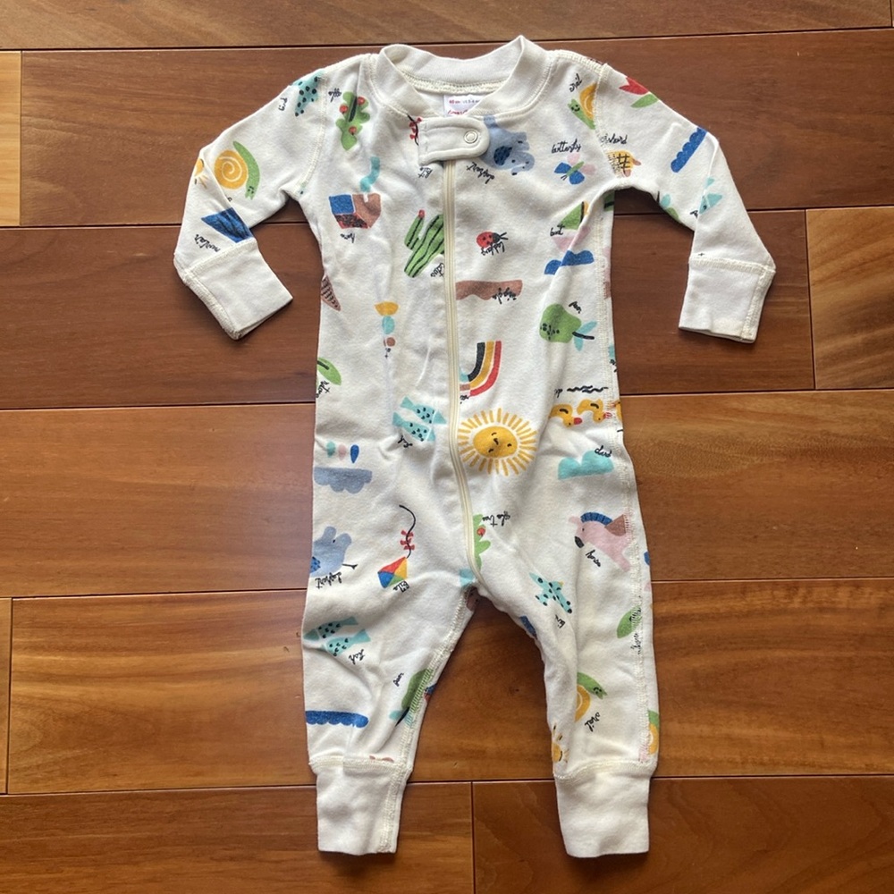 Hanna Andersson Cream Wildlife Nature PJs 3-6m Unisex